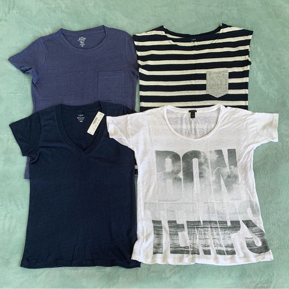 J. Crew Tops - Set of 4 J.Crew 100% Linen T-Shirts – XXS – Like New